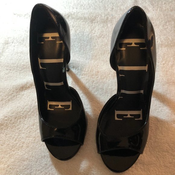 Black Patent Leather Open Toe D'Orsay - Picture 1 of 4